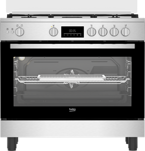 Beko Gas Cooker 5 Burners 90 cm Digital Display Stainless Steel BGGR 11225 GXA

