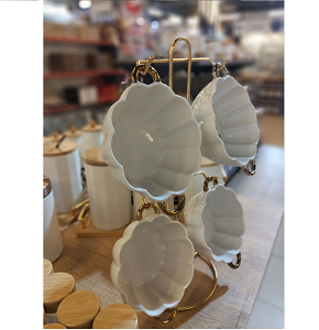 Dream Lotus Soup Mug Set 7 pcs – Crystal Stand Gold 2042
