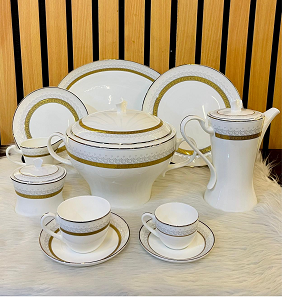 Round Patterned Dinner Set 62 pcs
