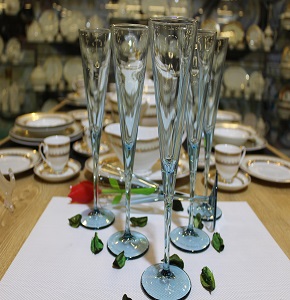 Pasabahce V Line Candle Glass in Turquoise 6 Pieces 150cc 44305660100
