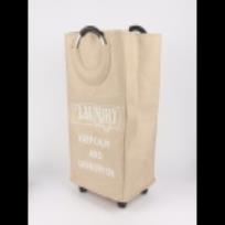 Foldable Fabric Laundry Basket with Wheels Practical Lightweight and Space-Saving for Clothes Organization D4007-2-2