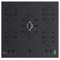 Purity Glass Built-In Gas Hob 5 Burners 90 cm Black HPT911 MAT-BL