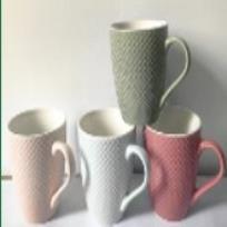 Porcelain Mug Embossed , Assorted Colors -MG5-9