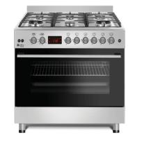 Purity Cooker 90 cm, 6 burners (2 triple burners), full safety system, automatic ignition, 120L oven with cooling fan and 2 air circulation fans, rotisserie grill, soft-close triple glass door, digita