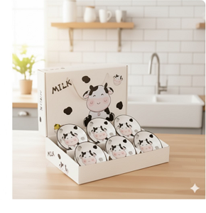 Porcelain Bowls Cow 6 Pcs CH-A1-593-7