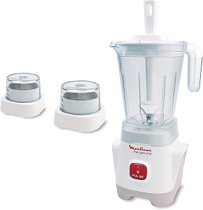 Moulinex genuine blender with grinder and grater, 1.25 liter, 400 watt, white - lm2421eg