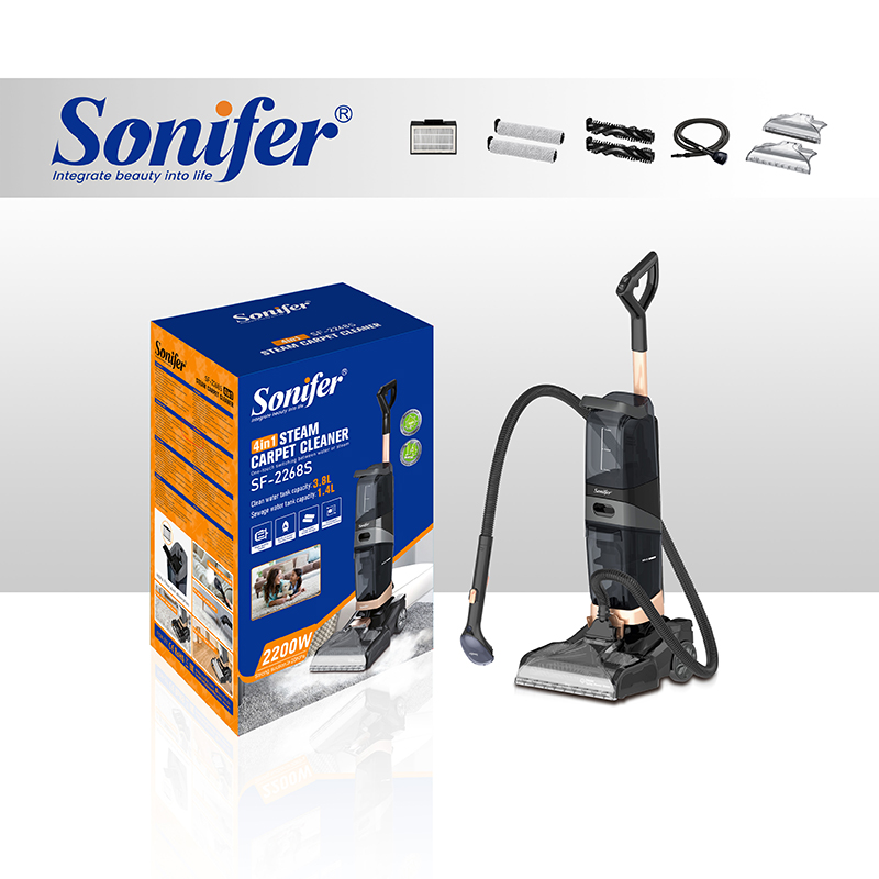 SONIFER Carpet Vacuum Cleaner 1200W,3.8L+1.4L 3*1 Black SF-2268