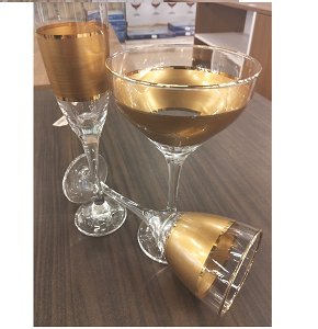 2M fry gold 18 pieces tea set 6 saucers + 6 tea cups + 6 cups

