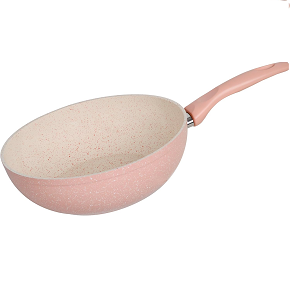 Top Chef Wok Frying Pan – Size: 28 cm – Round Rose Color


