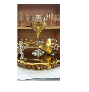 Pomm Gold Glass Set 6 Pieces, Laser Etched
