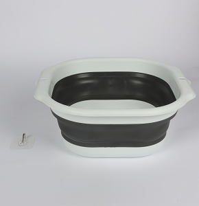 Silicone organizer 4 liters rectangular foldable white*black 27×18×8.5 cm D4156