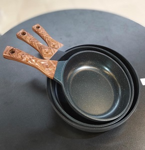 Die-cast frying pan set Wheel Design 3 pieces 20+24+28 olive

