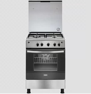 Zanussi Steel Max Gas Cooker, 4 Burners, Stainless  Black*Silver - ZCG623A6XA - 943006504