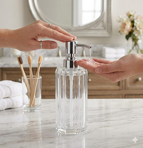 Soap Dispenser Bottle 220ml With Silver Pump F4415