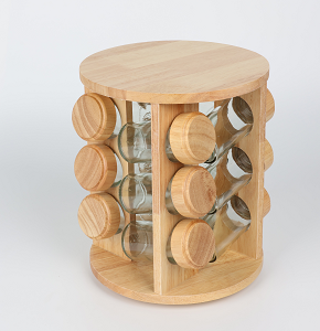 Spice Set 12-Piece with Domed Wooden Lids - K1160