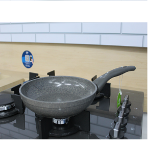 Granite Frying Pan - Top Chef - Size 28 - Round Gray
