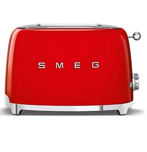 Smeg Toaster 2-Slice Stainless Steel Red International Warranty TSF01RDEU-IG
