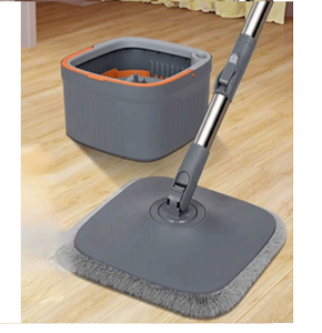 Square Bucket with Rotating Stainless-Steel Strainer, Grey - abdo - 65 - 212
