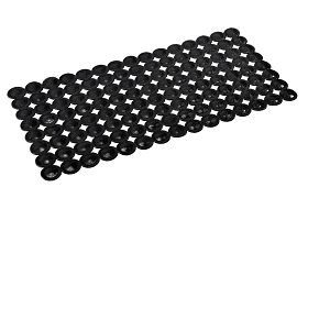 BLACK non-slip bathroom mat, 68 x 36 cm
