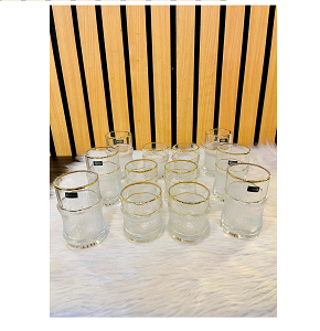 2M Tea & Water Glass Set, 12 Pieces, Cold Gold 5995