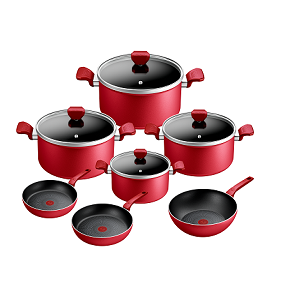 Zahran Tefal Expert Cookware Set – Pots: 18, 20, 24 cm + Frying Pans: 20, 24 cm + Wok: 28 cm





