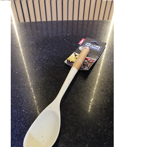 Silicone spoon with wooden handle
