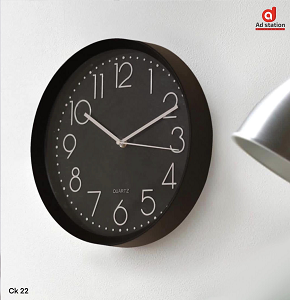 Black Round Wall Clock with Silver Hands with Black Background Silent Non Ticking Battery Operated Quartz Round Clock for Living Room Bedroom Home Office School Decor
