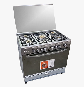Express Cooker, 90 cm 5 Copper Burners, 2 Switches, Stainless - DEKO LEIO-ST