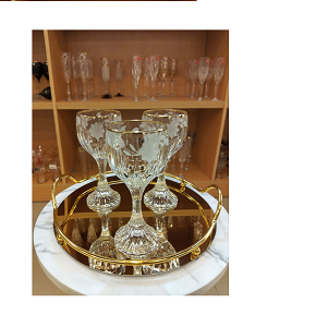 2M soho engraving gilded 6 pieces laser engraving cups set

