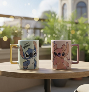 Magnesium Mug Set – 4 Pieces, Bombay Style, Disney Designs, Multicolor - abdo - J - 2