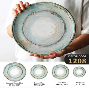 Dinner Set Porcelain 24 Pieces Edessa Model Experimental Arts, Microwave Safe

