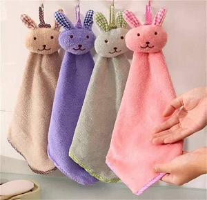 Imported kitchen towel with Star, Smile, and Rabbit designs








