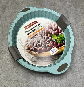 Danny Home silicone cake mold round flower shape with two handles, code DH3296 - Blue
