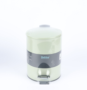 Slim round metal trash can, 5L, green
