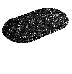 BLACK non-slip bathroom mat, 68 x 37 cm
