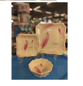 38-Piece Melamine Dinner Set – “Delicacy of Imagination” Design – Elegant Natural Patterns with a Refined Artistic Touch 
