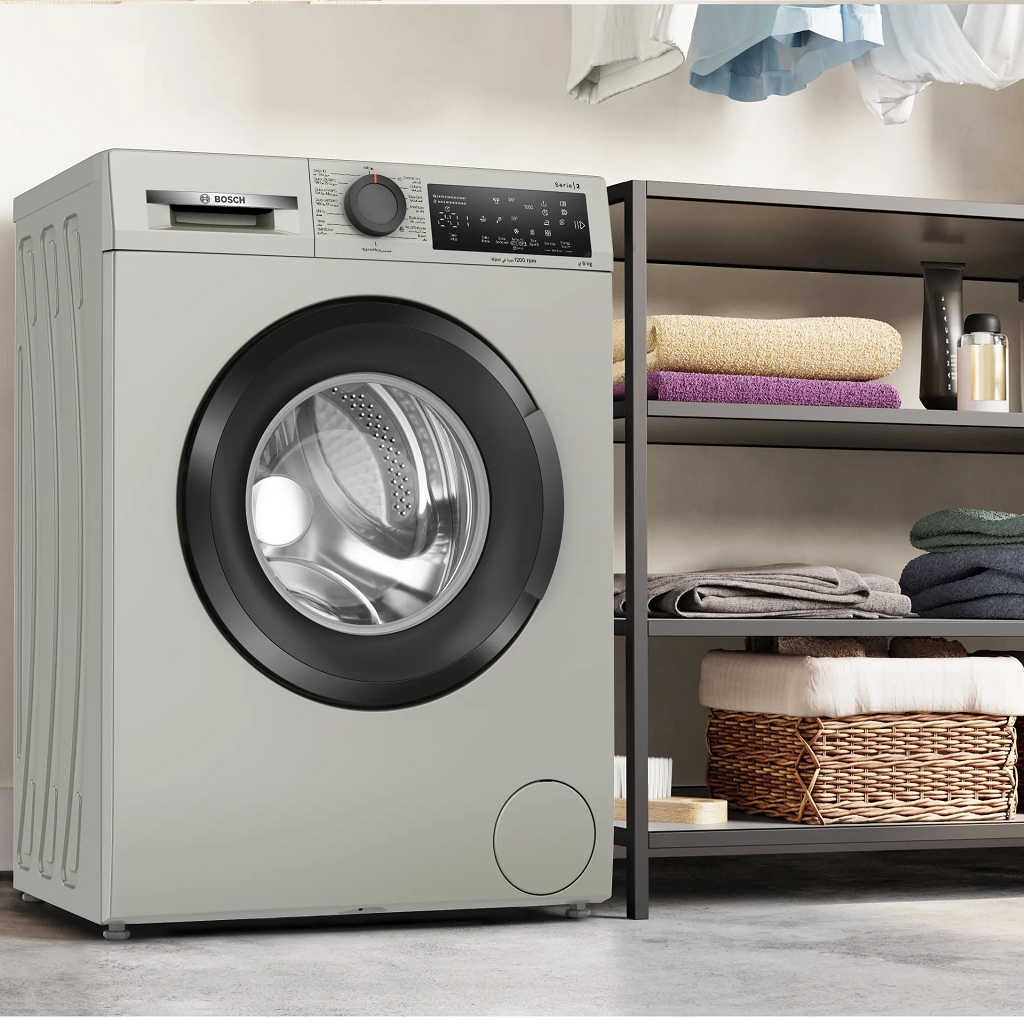 BOSCH FRONT LOAD WASHING MACHINE 8KG STAINLESS STEEL SILVER WLZ2421SEG