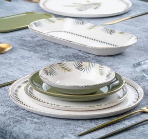 Dinner Set Porcelain 30 Pieces Glory Model Palm Trees with Smooth Pattern

