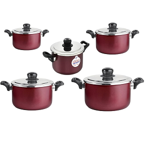 Fiore Painted Cookware Set, 10 pieces / 30 cm, Aluminum