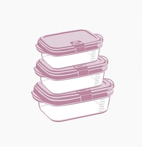 Aksa microwave container set Smart 3 pcs pink
