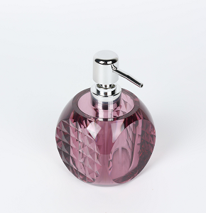 Soap Dispenser Luxury Cut 200ml Purple With Silver Pump 6827