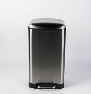 Trash bin 30 liters - metallic silver - hydraulic open
