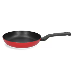 Fagor Elan 3 Rouge Frying Pan, 28 cm, made of 3 mm thick aluminum for excellent heat distribution. Features a double non-stick coating for enhanced durability and easy cleaning. Suitable for all types