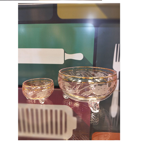 2M ribbon engraving laser bowl set large bowl + 6 small bowls

