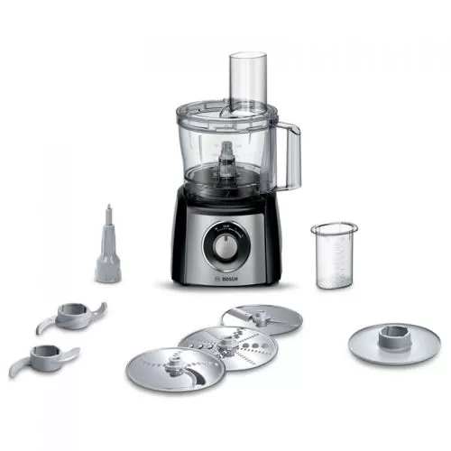 Bosch Food Processor 800W with Accessories Silver/Black - MCM3421M