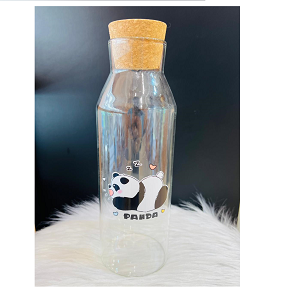 Water Bottle With Cork Lid, Panda Design MG1605-3