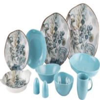 Royal Alfredo Dinner Set, 36 pcs, Porcelain, Organic Digital, Lilac
