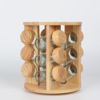 Spice Set 12-Piece with Domed Wooden Lids - K1160
