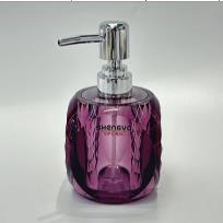 Soap Dispenser Luxury Cut 200ml Purple With Silver Pump 6827
