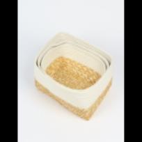 storage box rectangular  yellow and white D4036